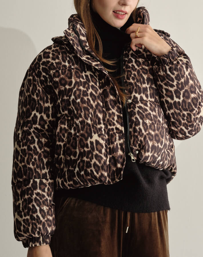 レオパード柄中綿ジャケット