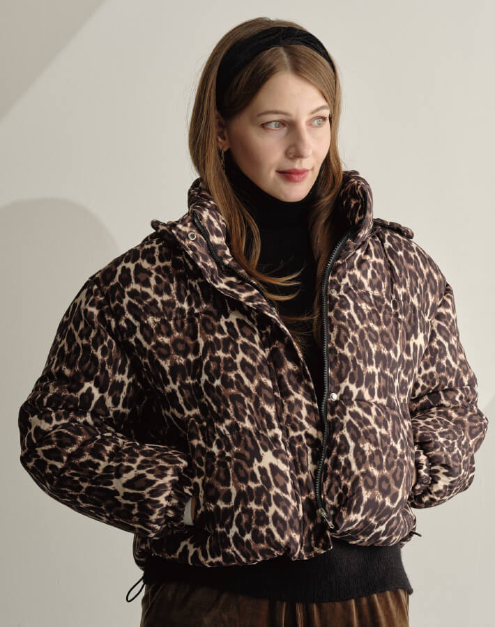 レオパード柄中綿ジャケット