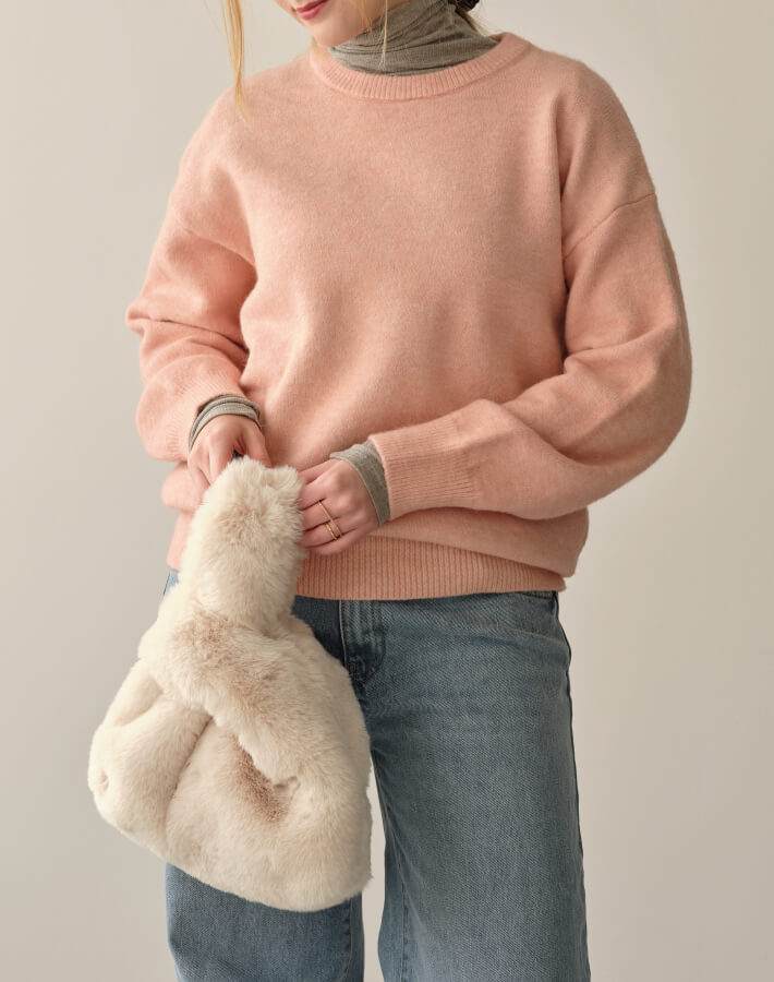 ファーワンハンドルバッグ