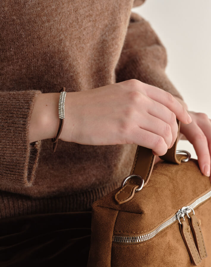 ラインストーンバーヘアゴム