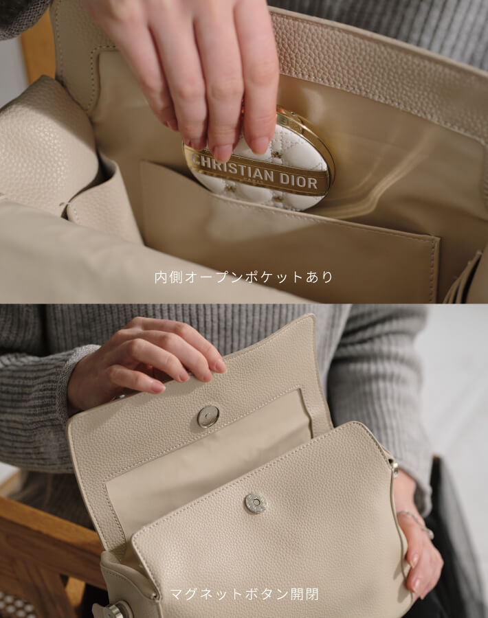 2WAYハンドルフラップバッグ（リボンスカーフ付き）