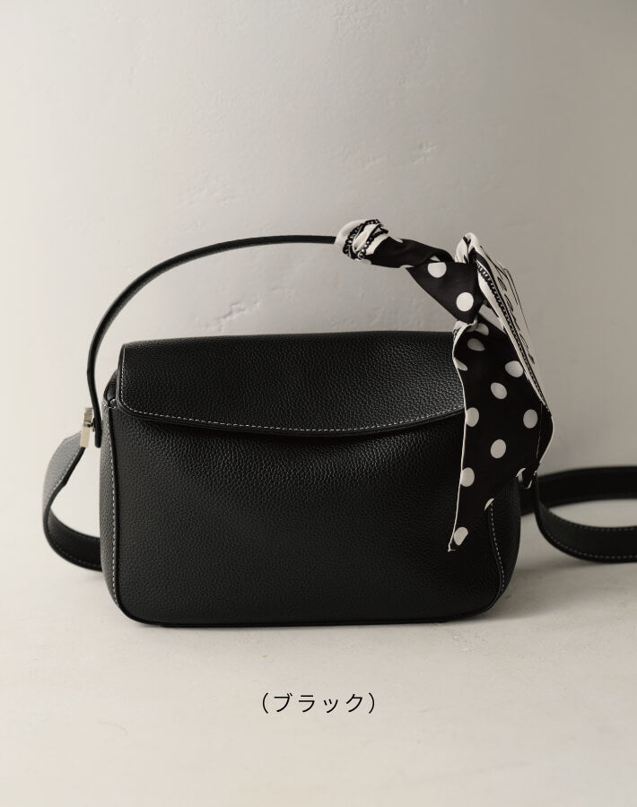 2WAYハンドルフラップバッグ（リボンスカーフ付き）