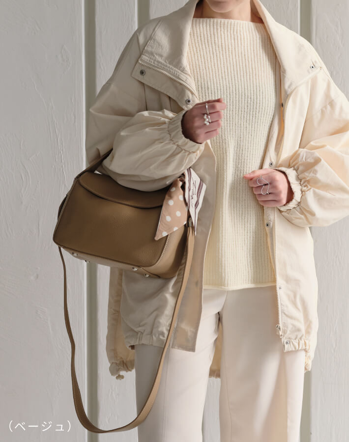 2WAYハンドルフラップバッグ（リボンスカーフ付き）