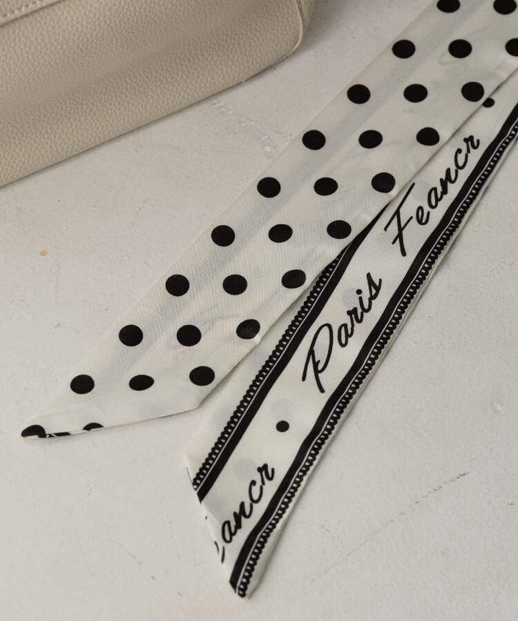 ドット柄リボンスカーフ