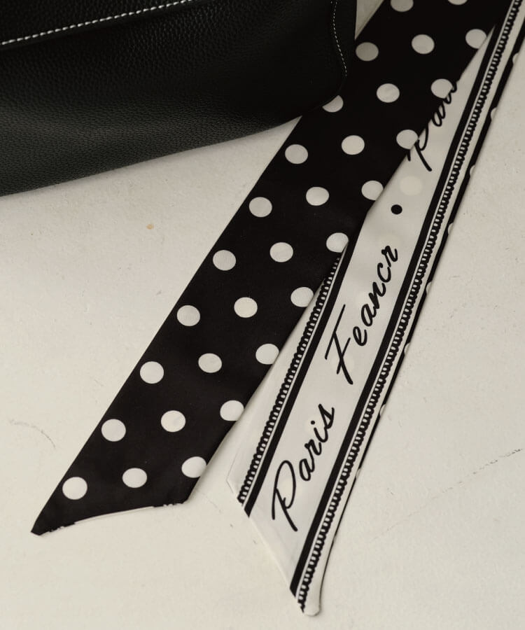 ドット柄リボンスカーフ