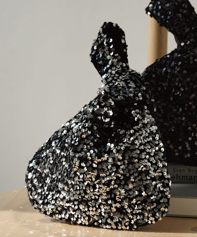 スパンコールハンドルミニバッグ