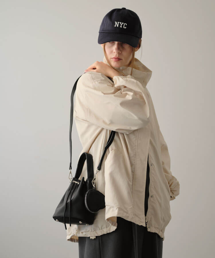 ナイロンキンチャクバッグ(ハートポーチ付き)