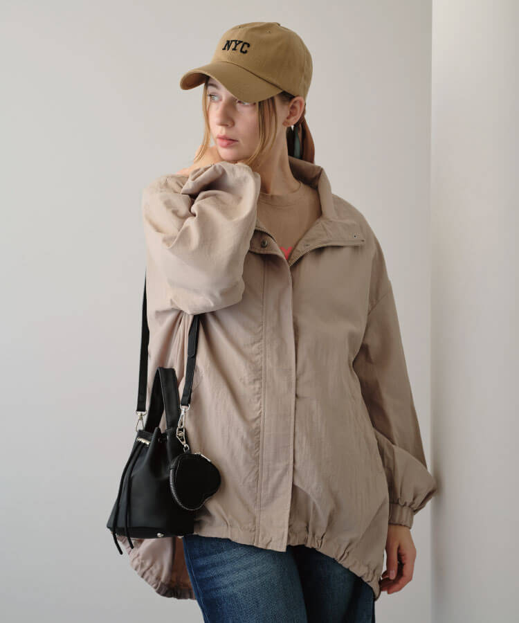 ナイロンキンチャクバッグ(ハートポーチ付き)