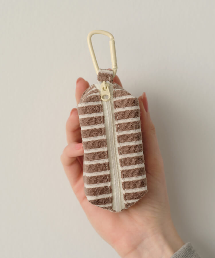 ボーダーパイルミニミニポーチ