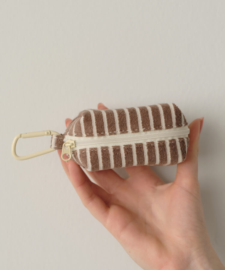 ボーダーパイルミニミニポーチ