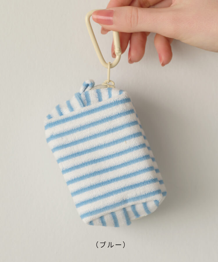 ボーダーパイルミニミニポーチ