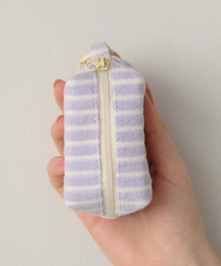 ボーダーパイルミニミニポーチ