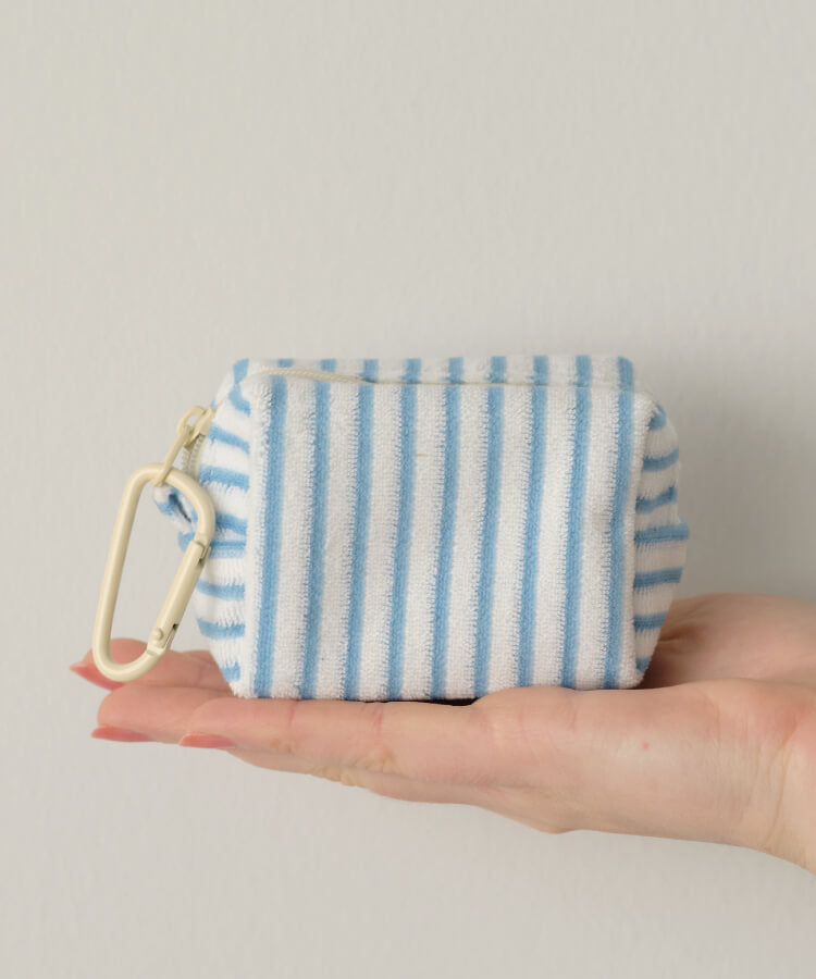 ボーダーパイルミニミニポーチ