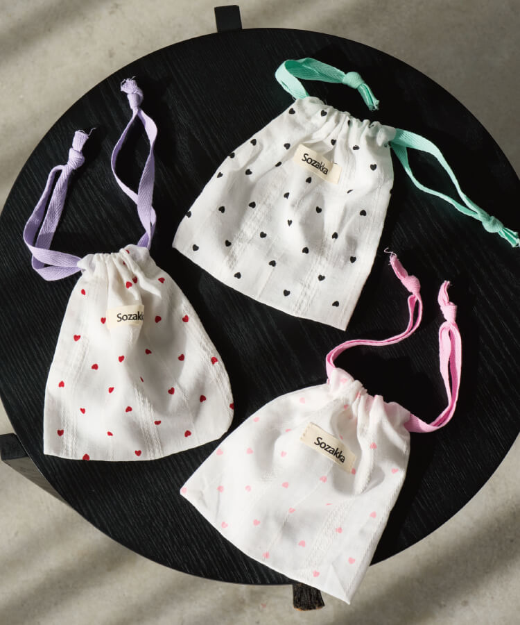 ハートPTきんちゃくポーチ