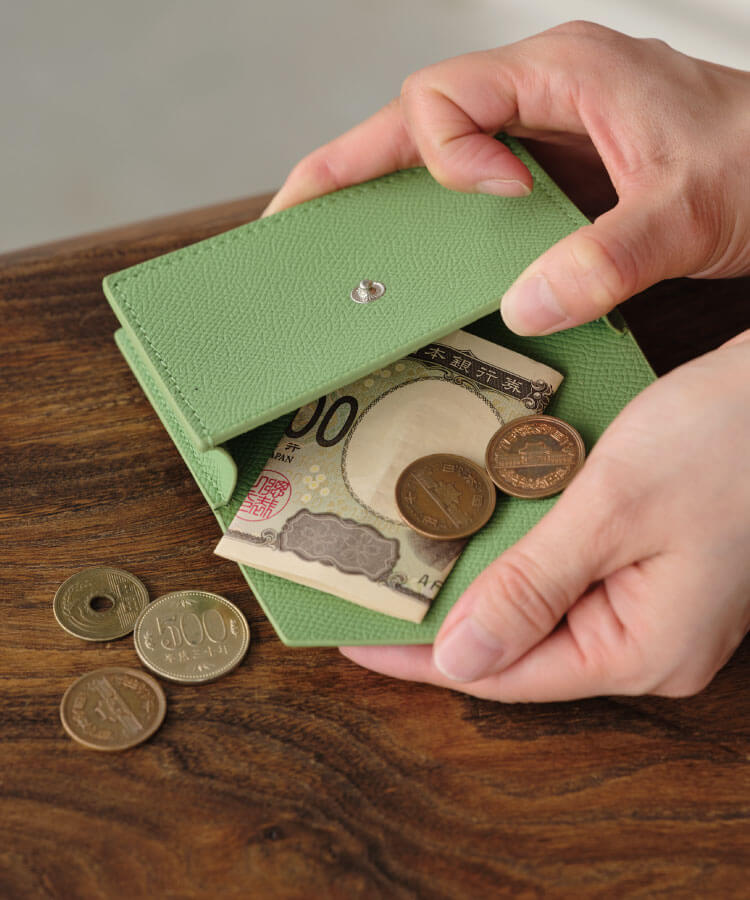 リアルレザーボタンカードケース