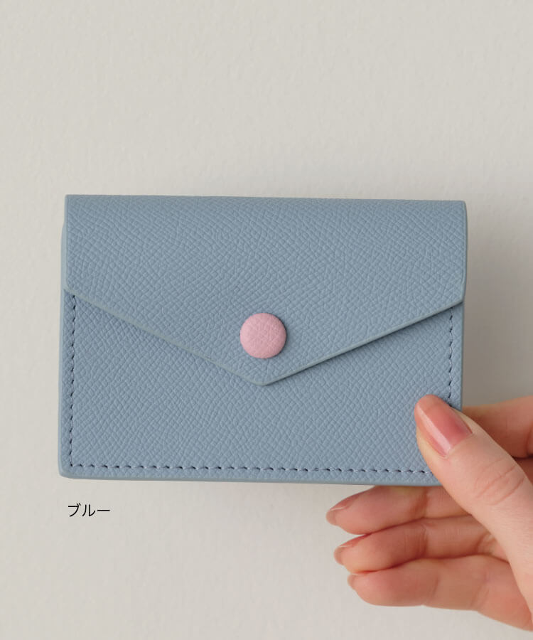 リアルレザーボタンカードケース