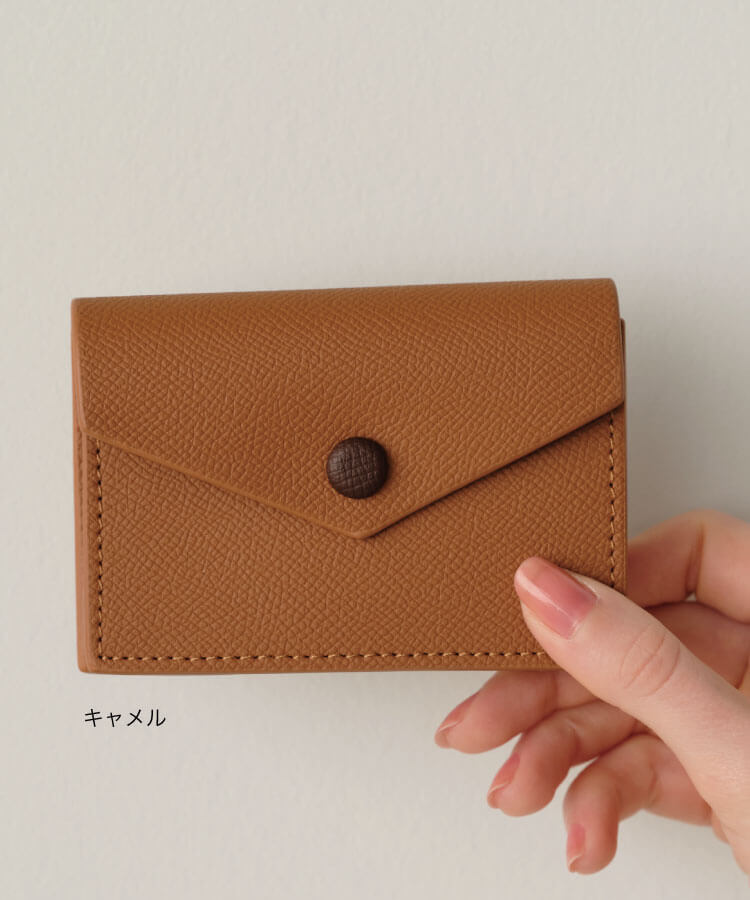 リアルレザーボタンカードケース