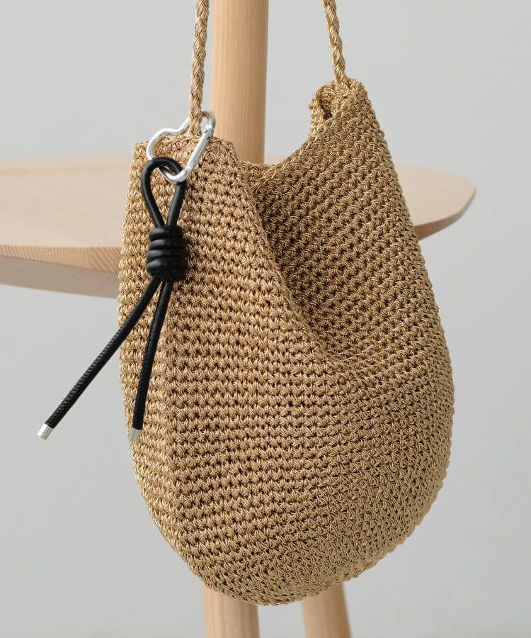 メッシュショルダーバッグ(カラフルノットストラップ付)