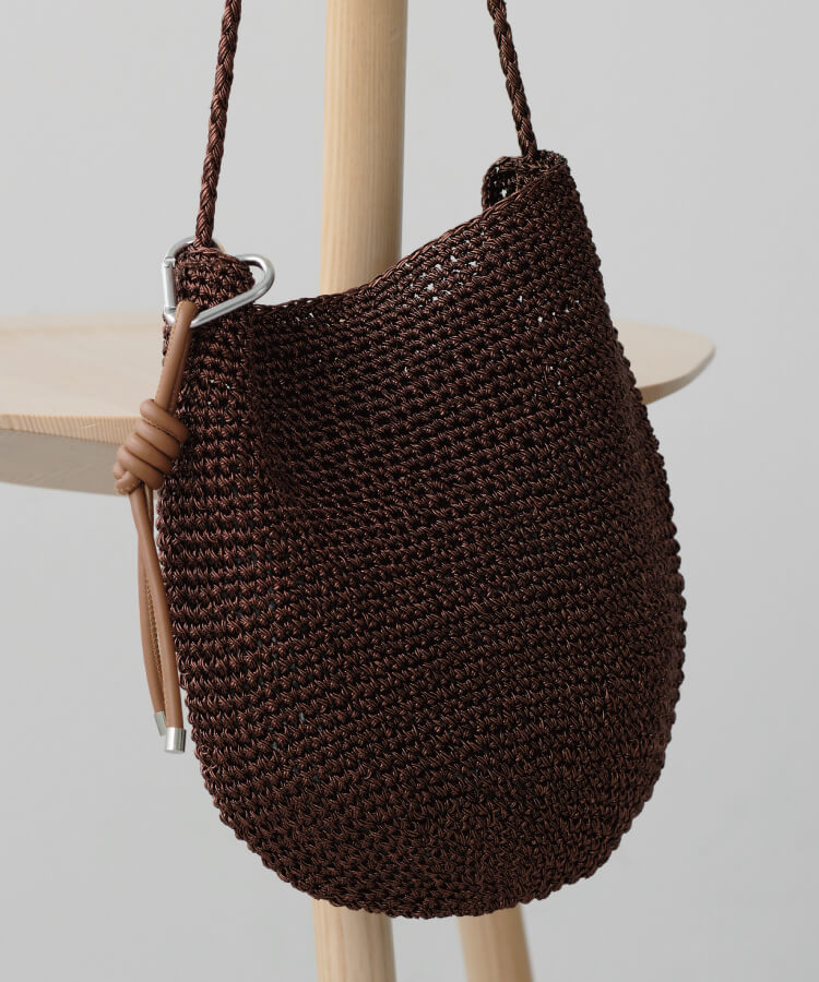 メッシュショルダーバッグ(カラフルノットストラップ付)