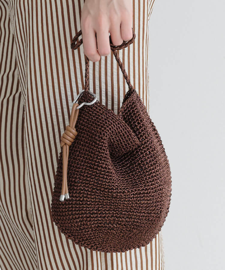 メッシュショルダーバッグ(カラフルノットストラップ付)