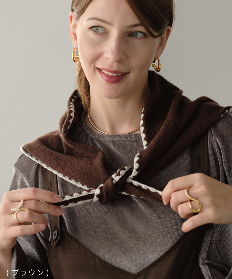 ウール100％トライアングルショール