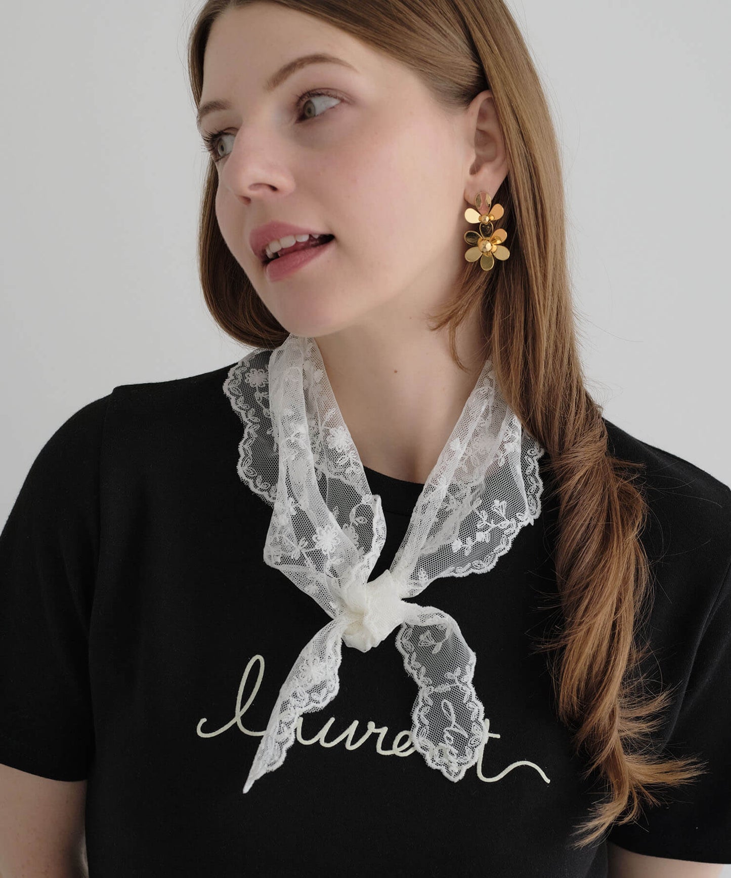 【ANOH】エアリートライアングルレーススカーフ