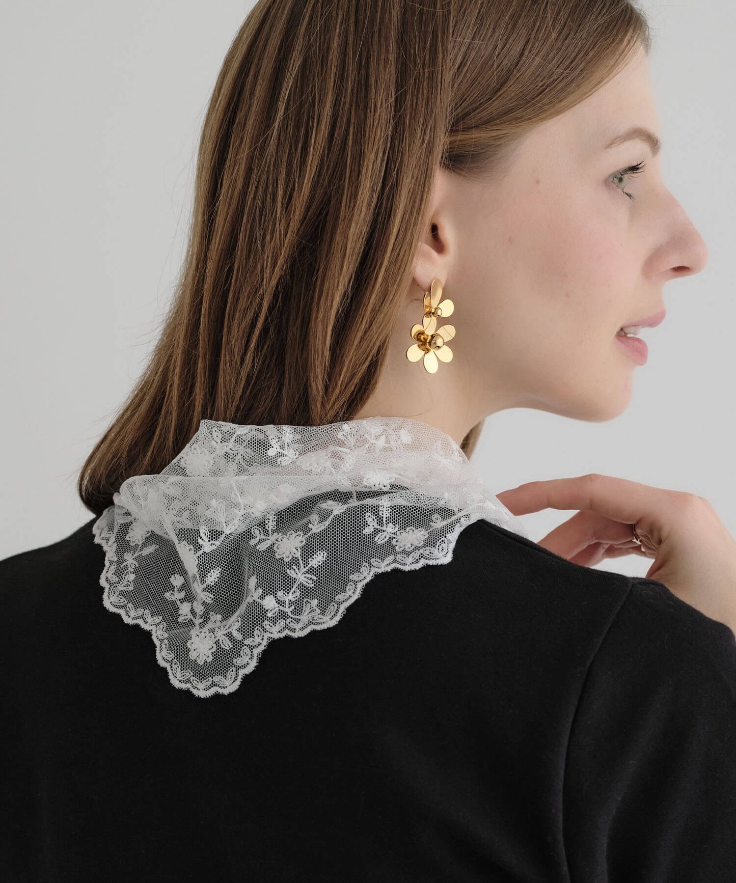 【ANOH】エアリートライアングルレーススカーフ