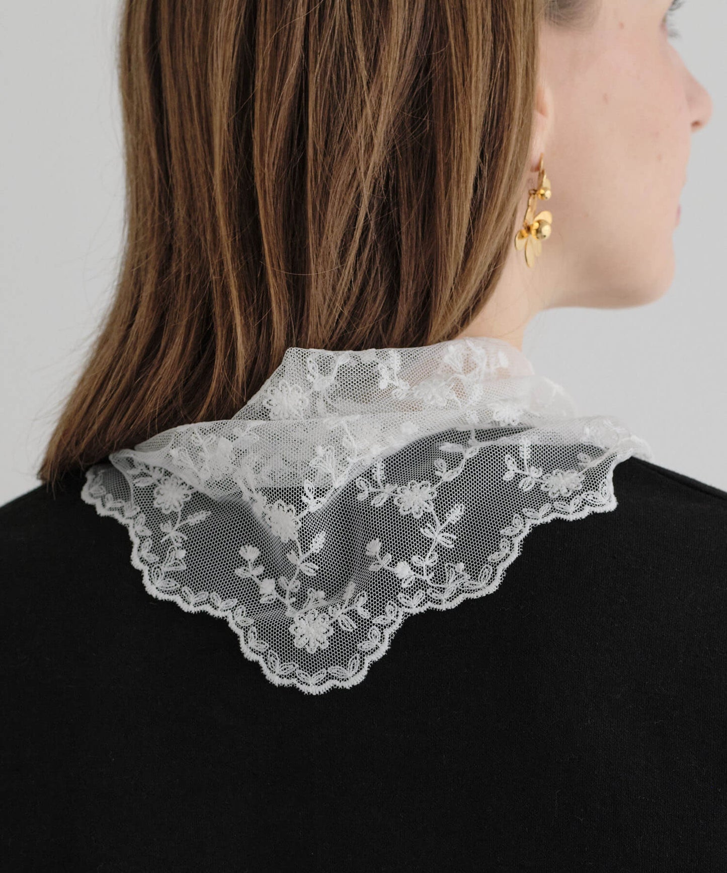 【ANOH】エアリートライアングルレーススカーフ