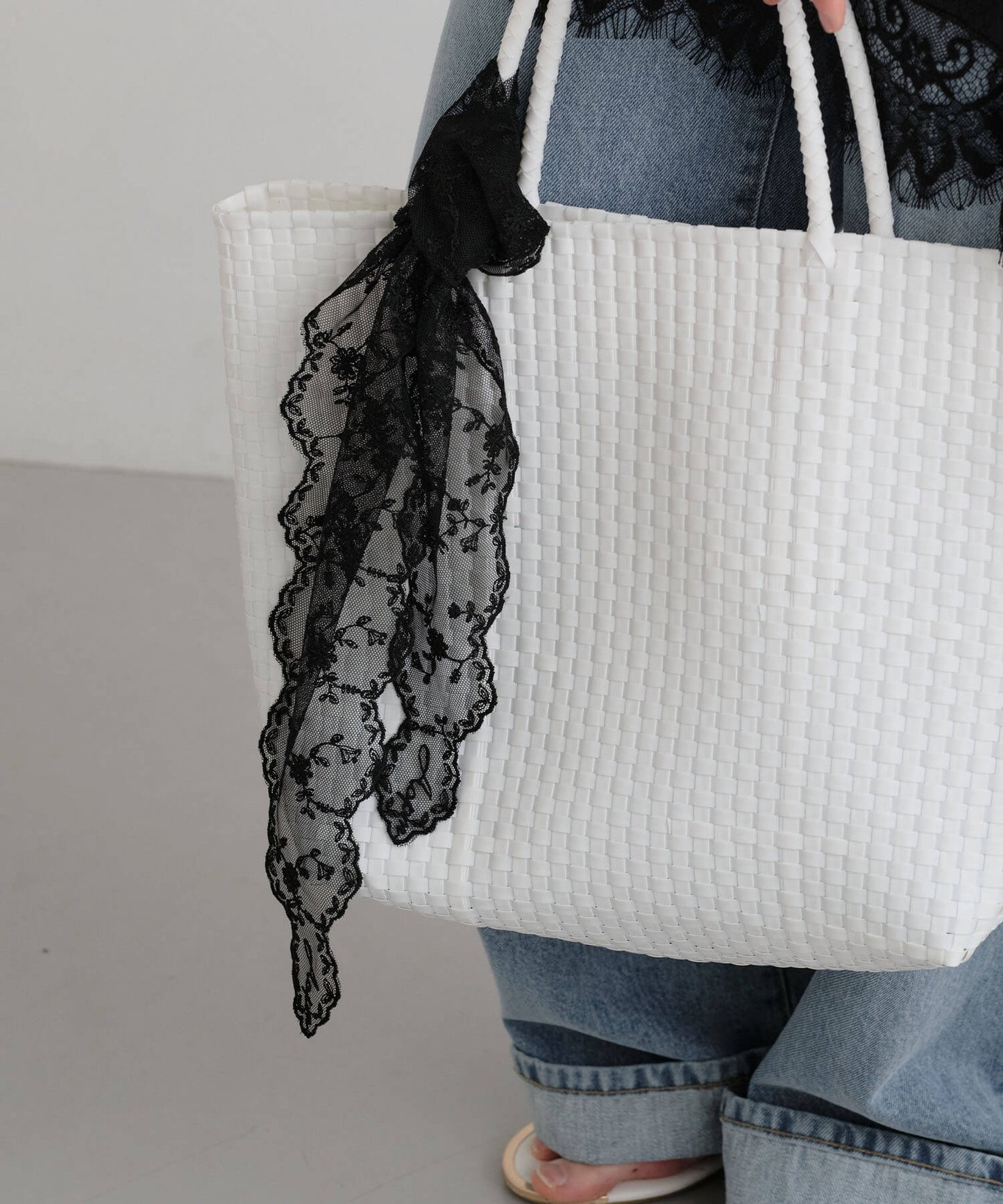 【ANOH】エアリートライアングルレーススカーフ