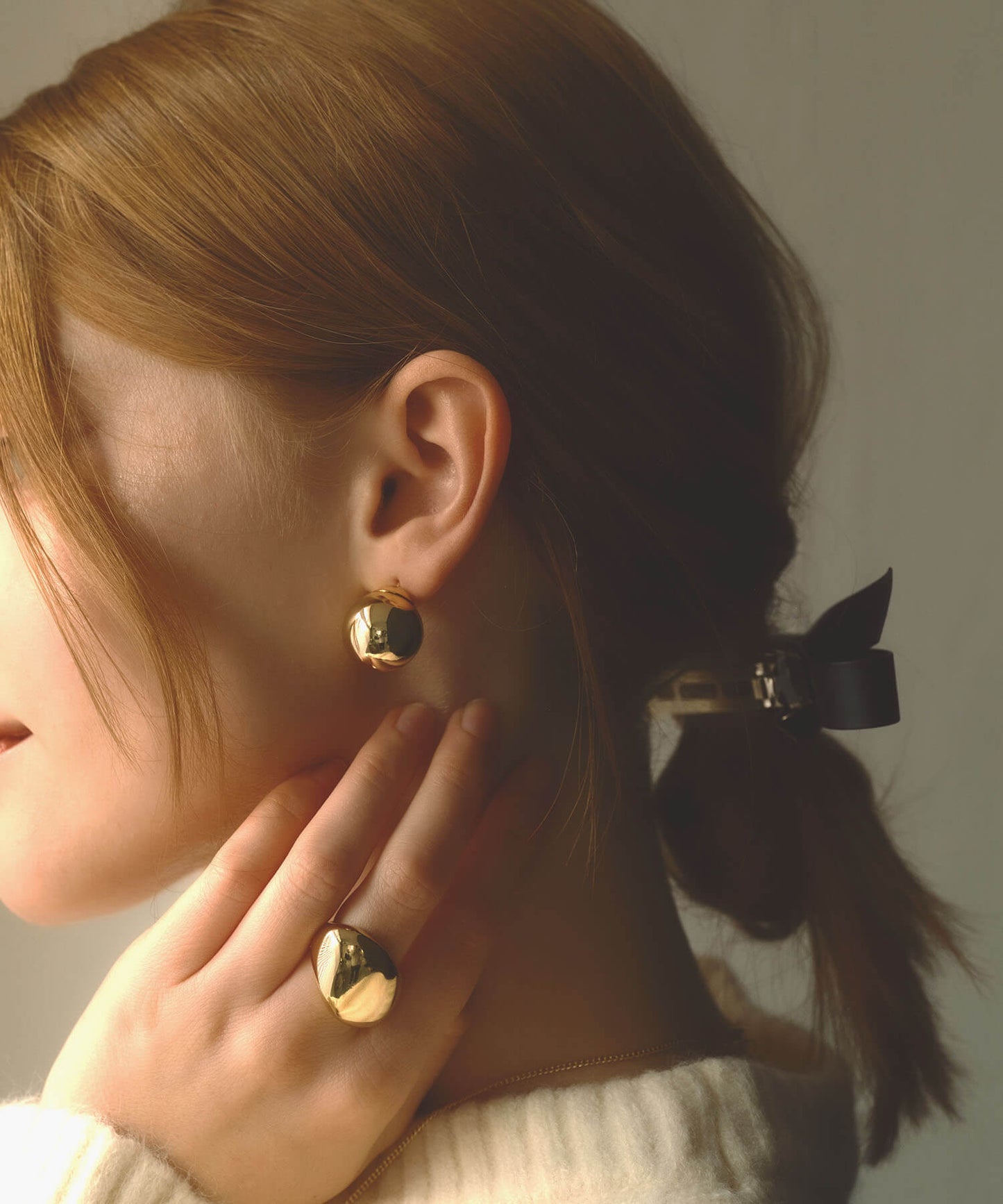 【ANOH】リボンバレッタ