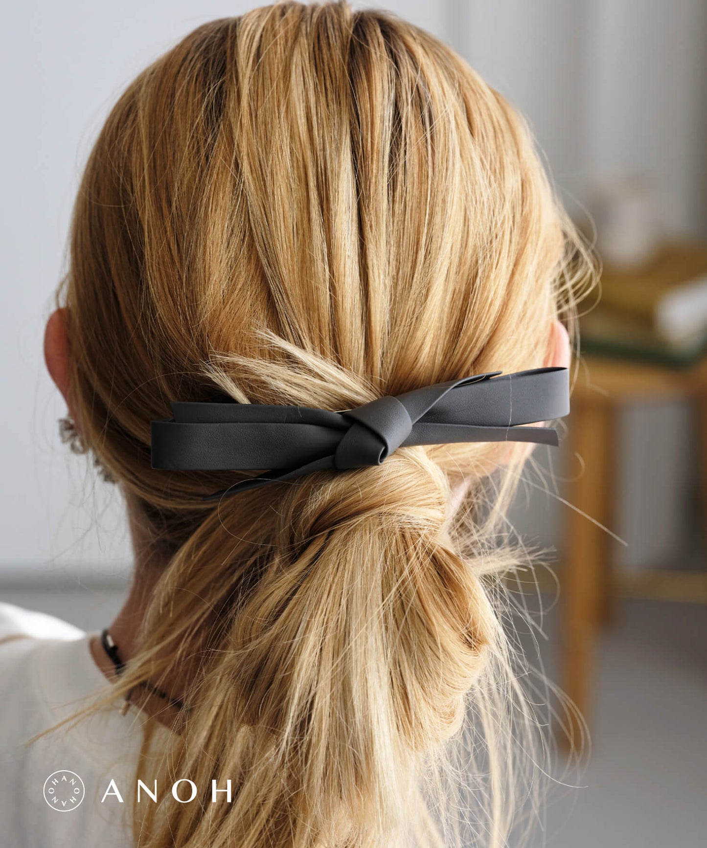 【ANOH】リボンバレッタ