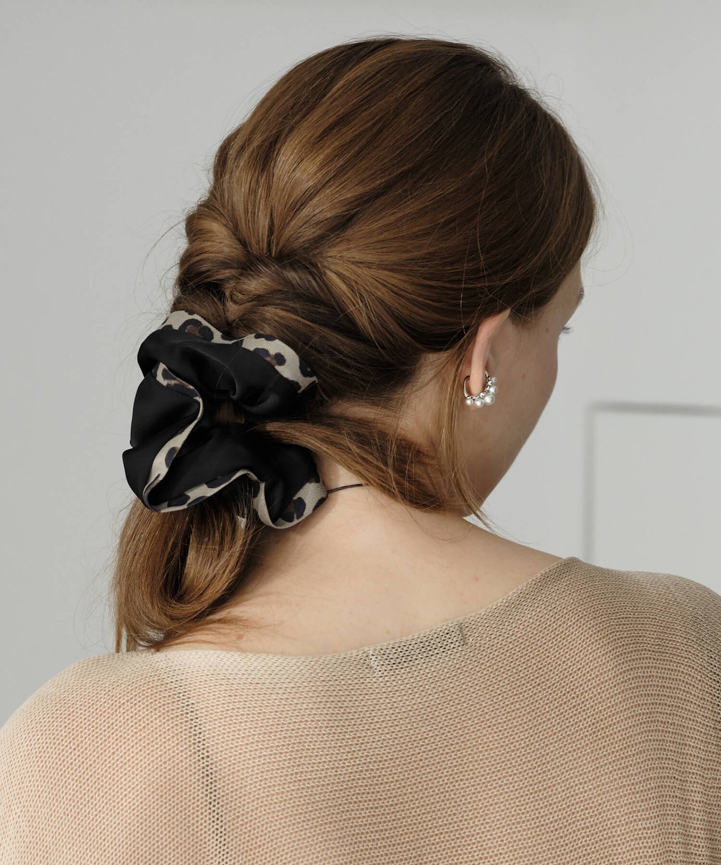 【ANOH】レオパードラインシュシュ