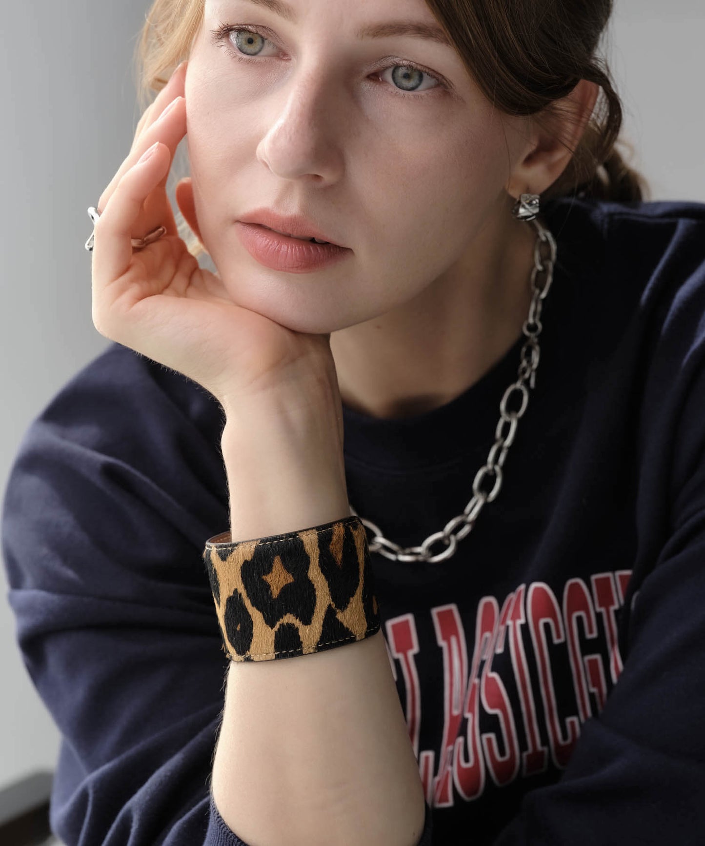 【ANOH】レオパードハラコバングル