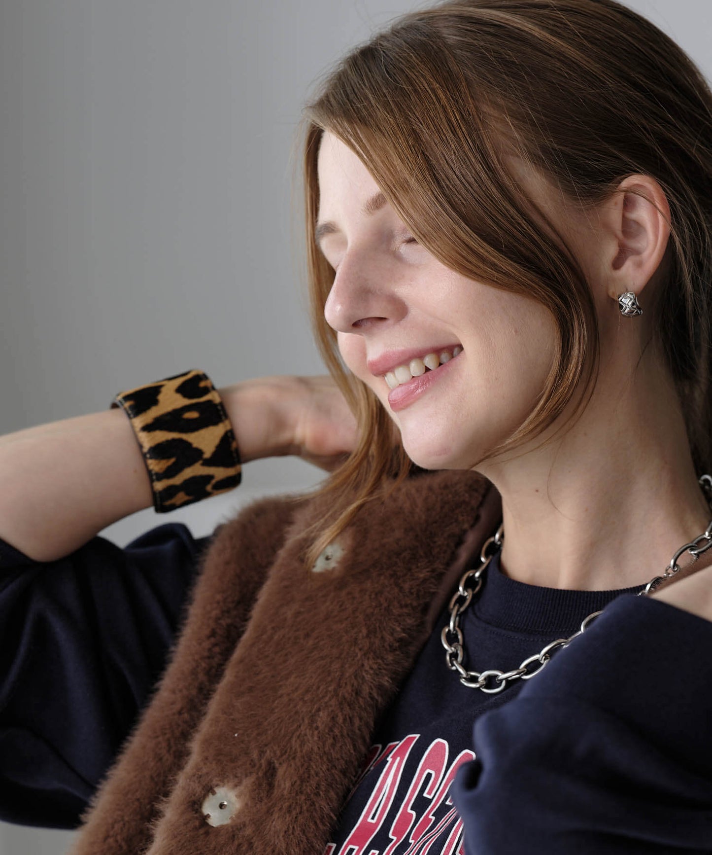 【ANOH】レオパードハラコバングル