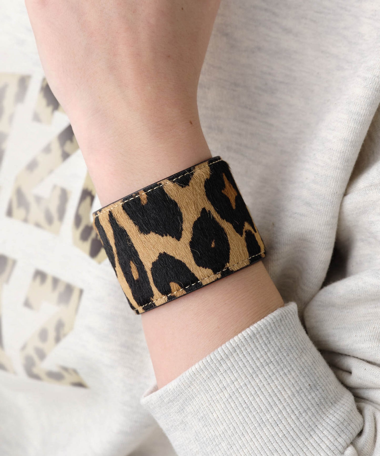 【ANOH】レオパードハラコバングル