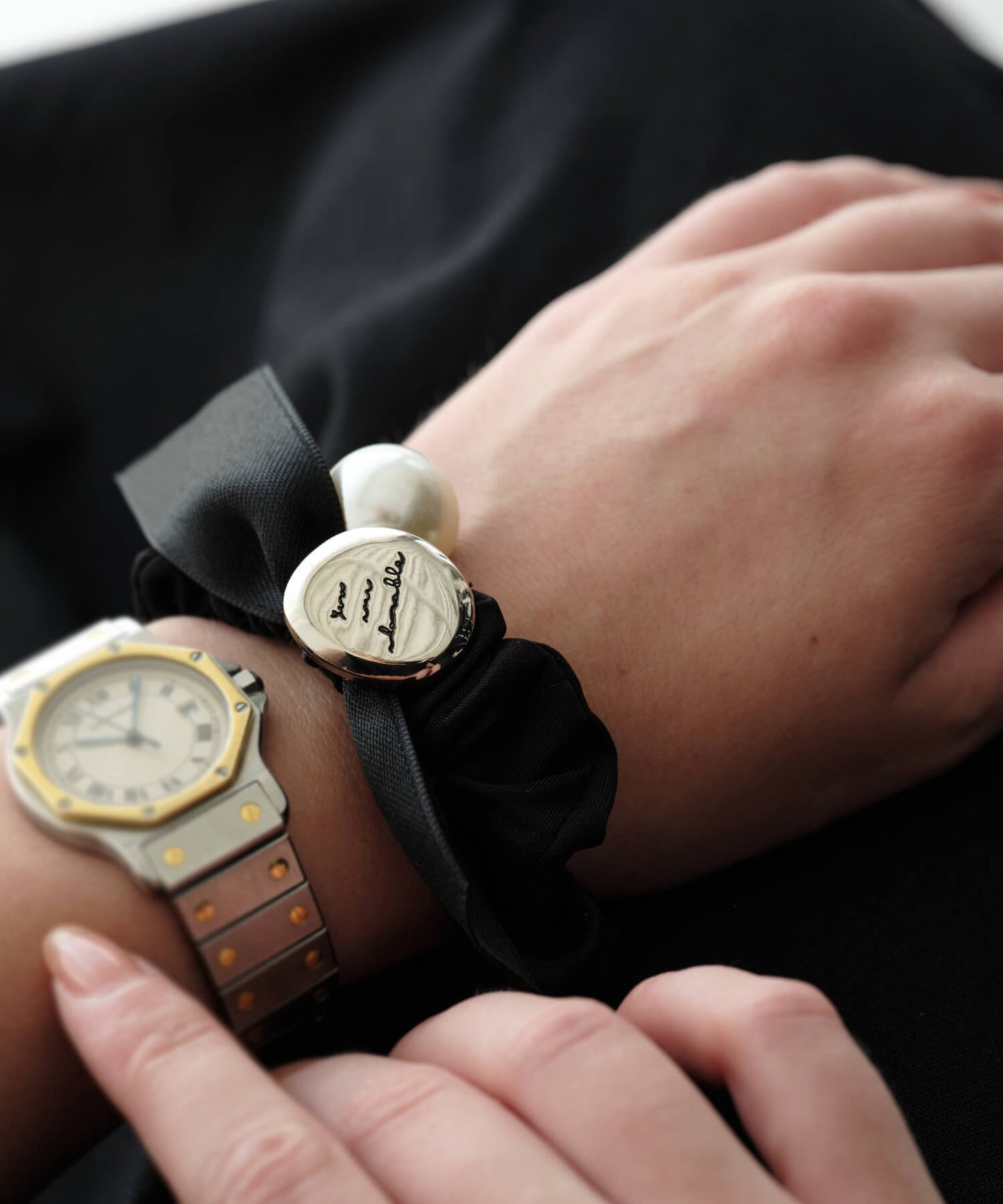 【ANOH】パールリボンヘアゴム