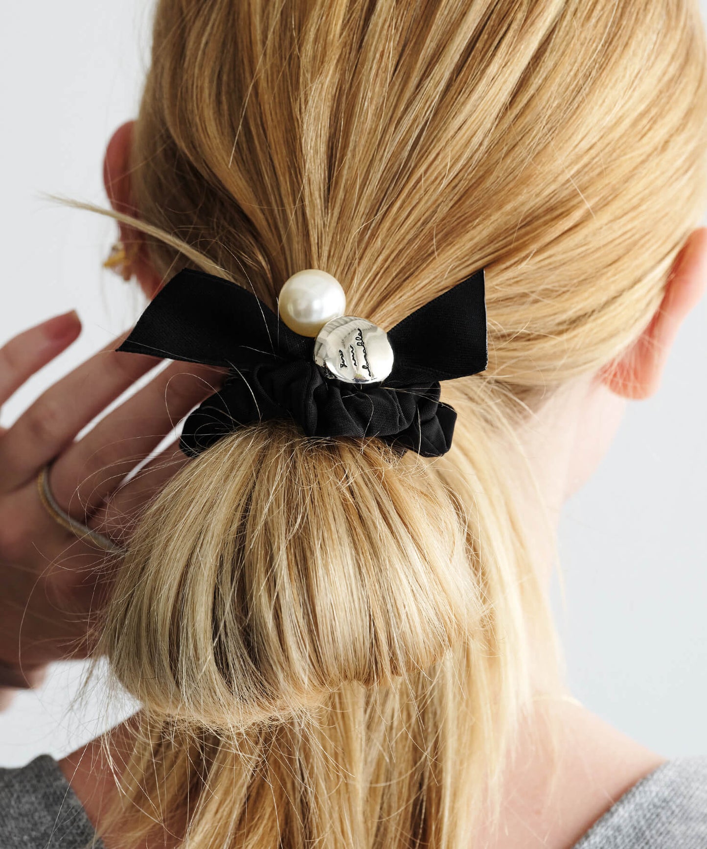 【ANOH】パールリボンヘアゴム