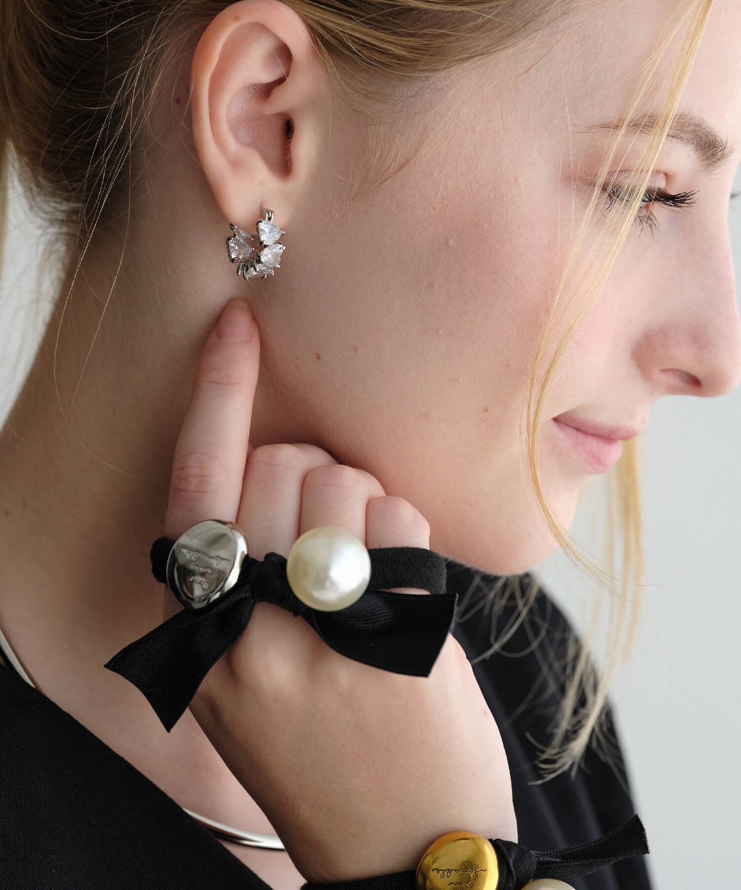 【ANOH】パールリボンヘアゴム