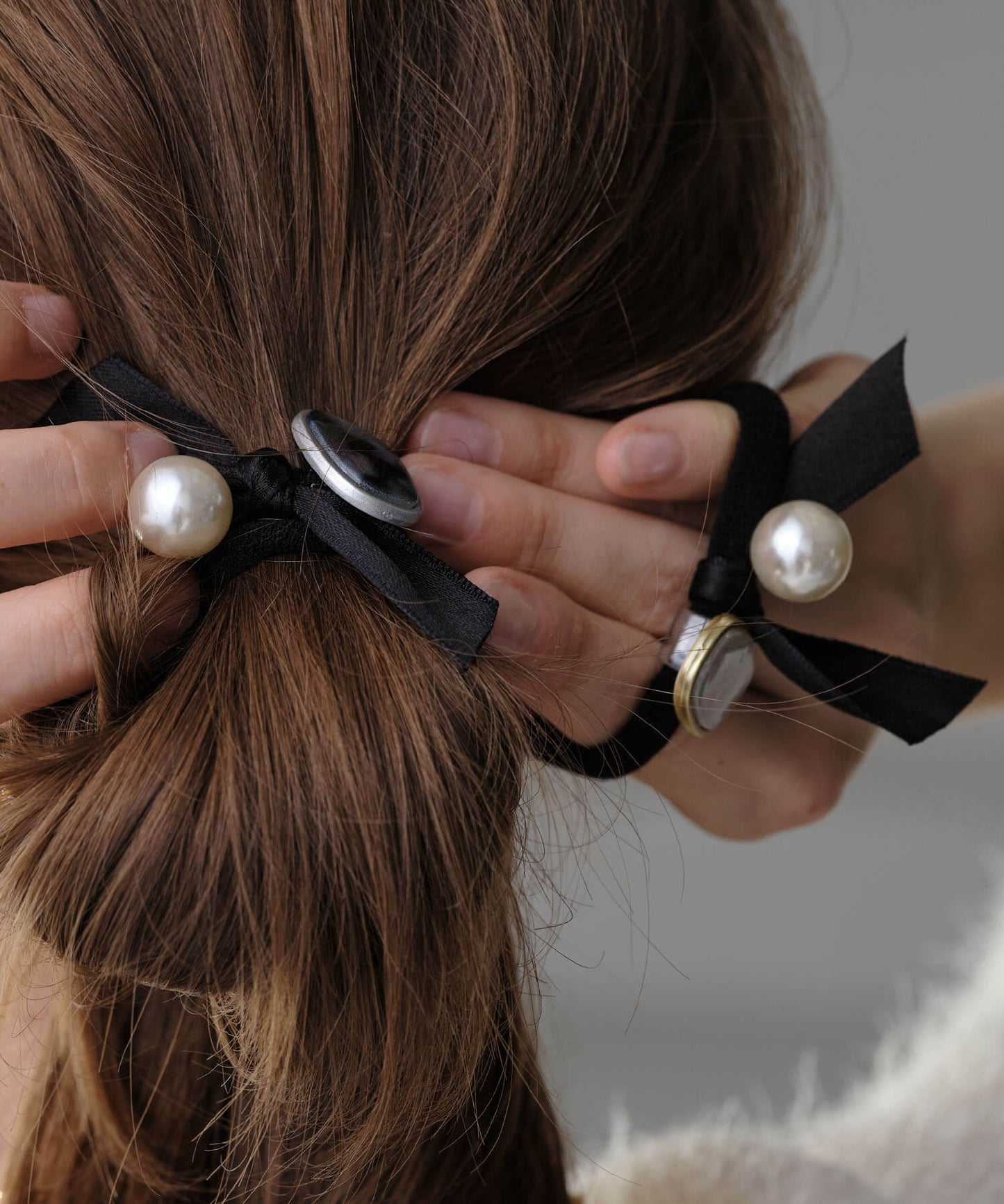 【ANOH】パールリボンヘアゴム