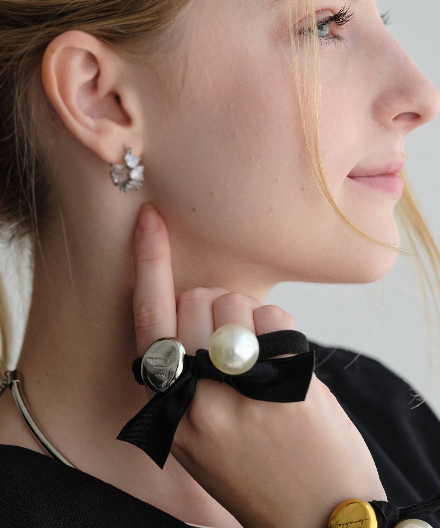 【ANOH】パールリボンヘアゴム