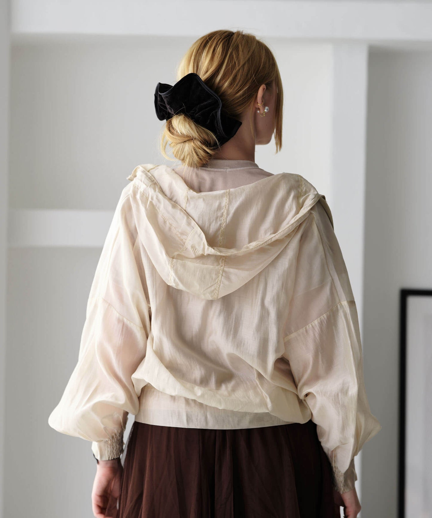 【ANOH】ドットベロアタッチシュシュ