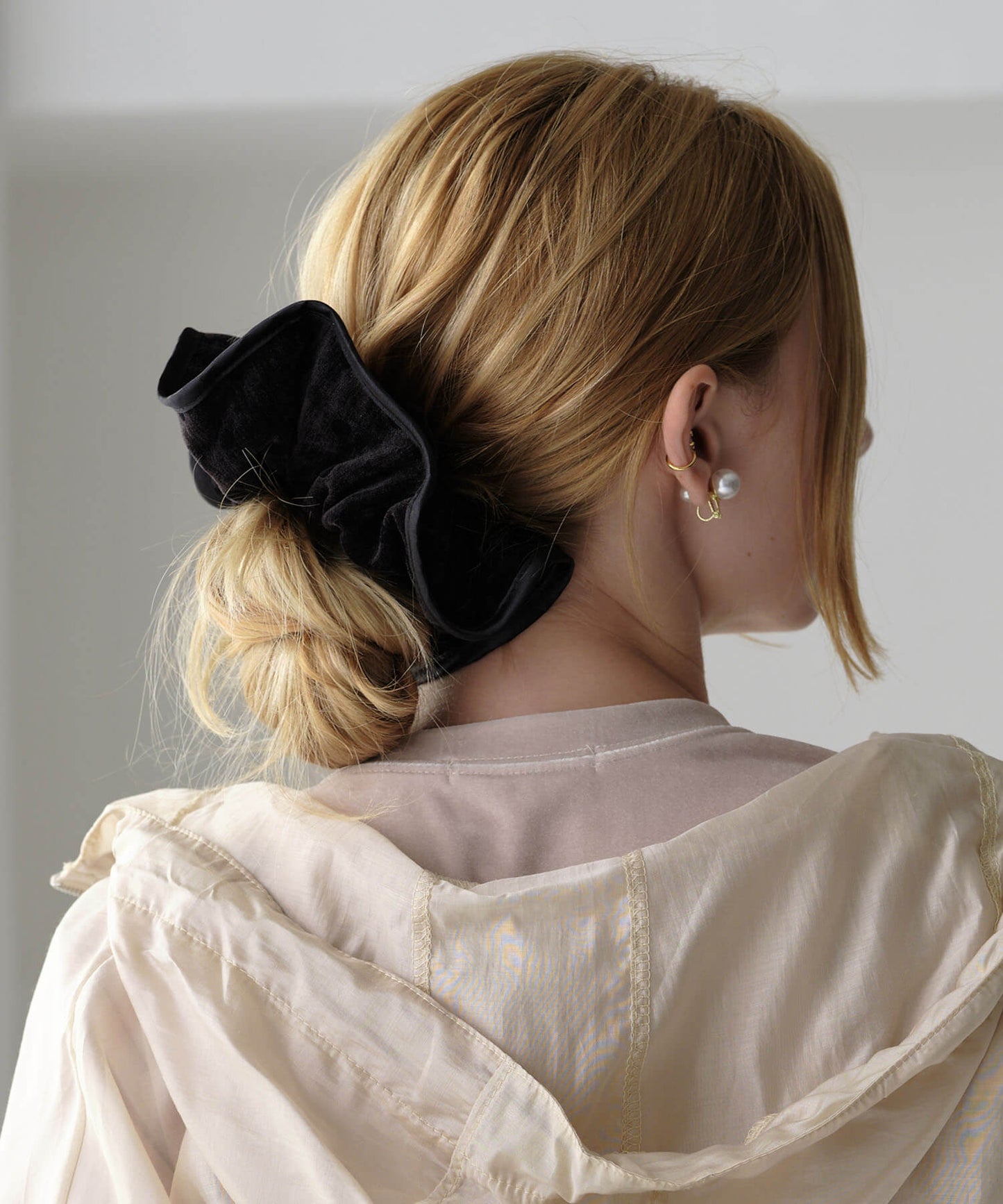 【ANOH】ドットベロアタッチシュシュ