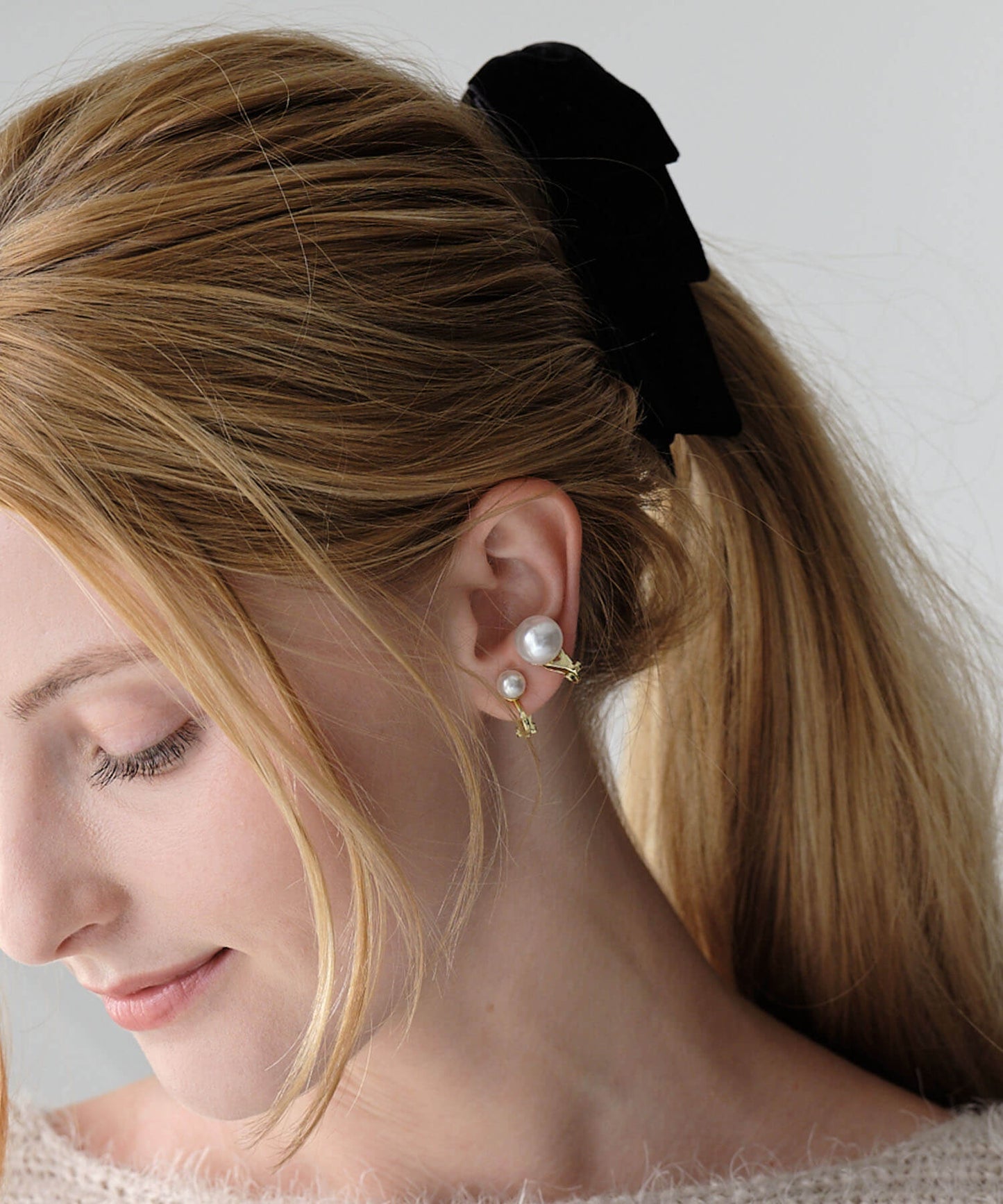 【ANOH】ベロアリボンバナナクリップ