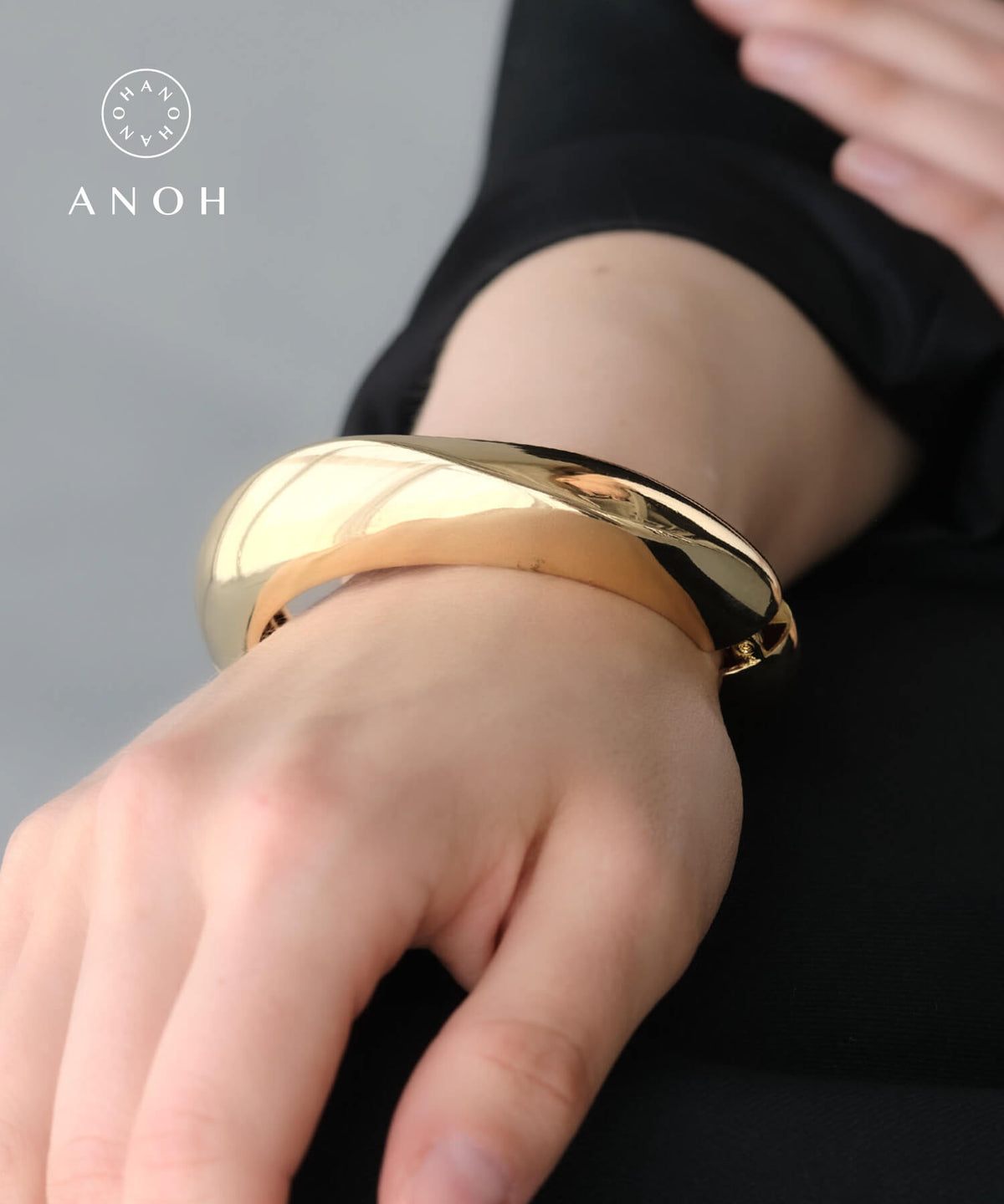 【秋物早割★10%OFF】【ANOH】ワイドスプリングバングル