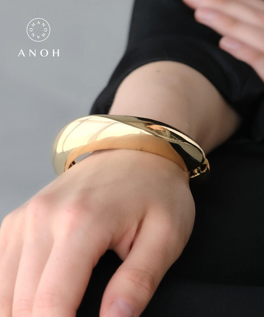 【秋物早割★10%OFF】【ANOH】ワイドスプリングバングル