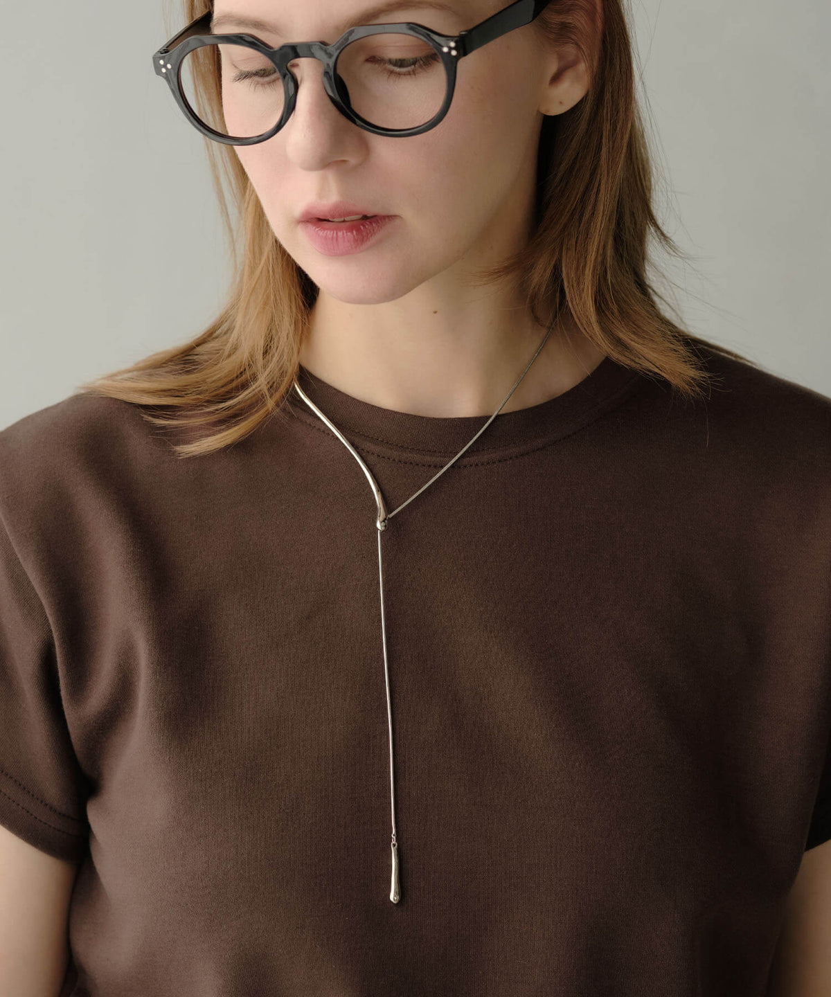 【ANOH】ニュアンスメタルラリエットネックレス
