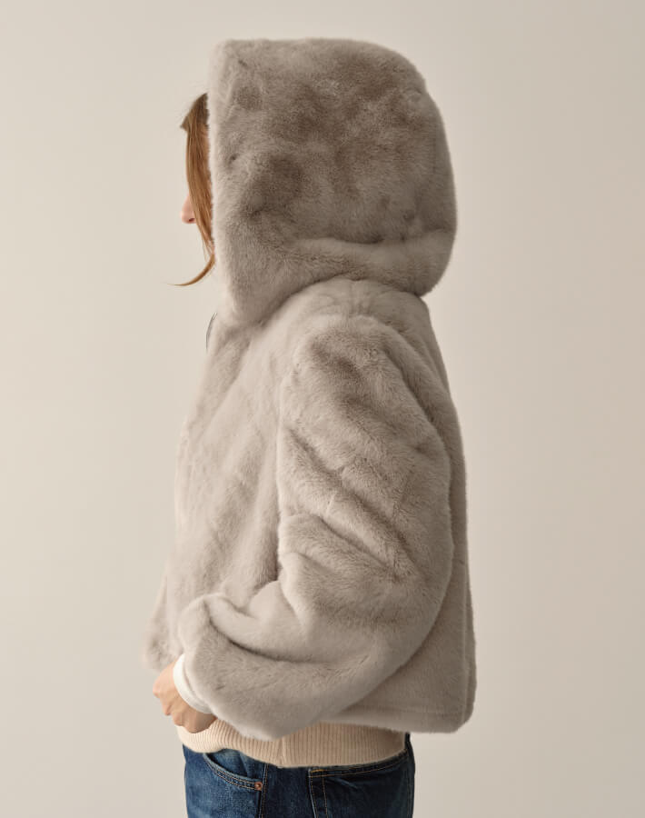 【MIA/ミア】ソフトファーフードジップJK