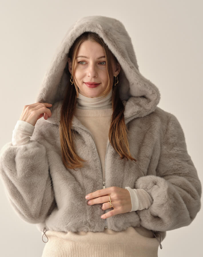 【MIA/ミア】ソフトファーフードジップJK