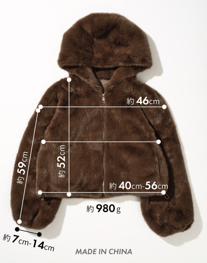 【MIA/ミア】ソフトファーフードジップJK