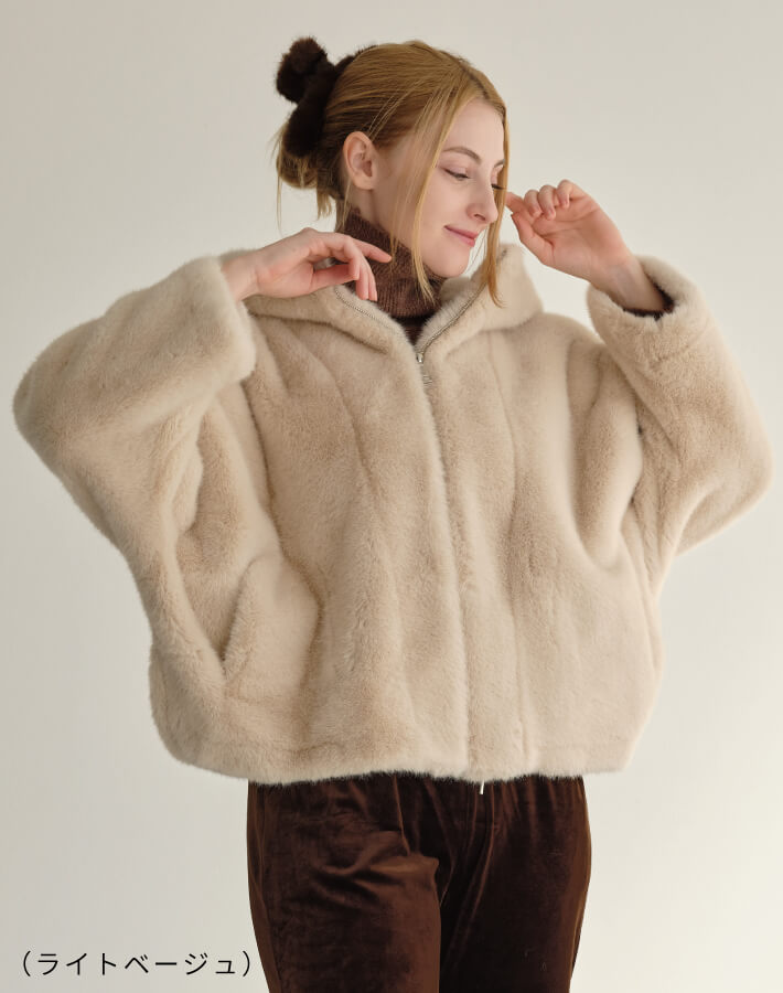 【MIA/ミア】ドルマンソフトファーフードJK